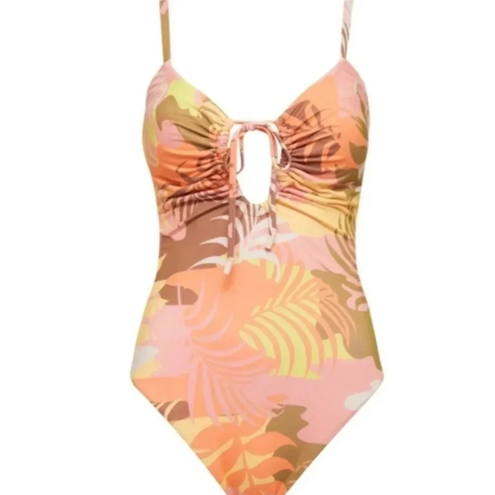 Sanctuary Camo Palms Scoop Neck Monokini Multi